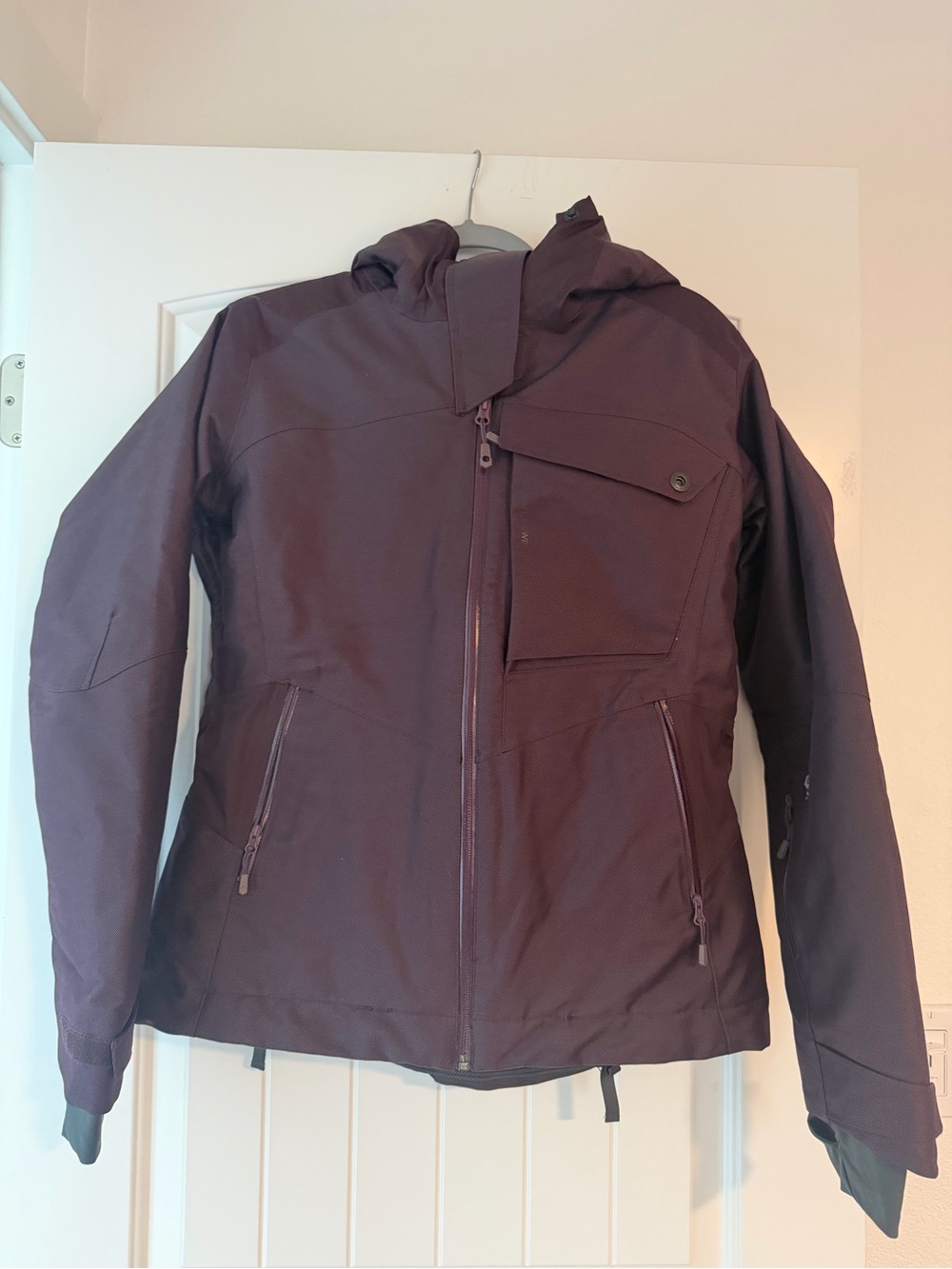 Women’s Quilted snowboarding Winter Jacket - Dark purple color (waterproof)
